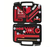 QOXEZY Ensemble d'outils de menuisier professionnels avec règle d'angle carré et jauge de traçage pour travaux du bois Boîte de rangement 290 mm (10 pièces)