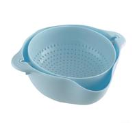 QOXEZY Ensemble passoire pour gérer l'humidité dans les processus de manipulation des aliments, ensemble passoire en plastique pour rinçage des baies, lavage des légumes, égouttement des pâtes (bleu)