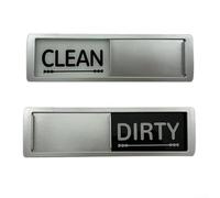 QOXEZY Étiquette magnétique pour lave-vaisselle avec boîtier argenté et élément en acrylique mobile pour refléter l'état actuel du cycle de lavage de la vaisselle (E)