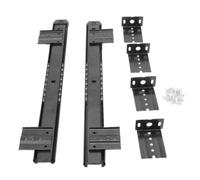 QOXEZY Glissières de tiroir à clavier pour bureau d'ordinateur, rails à fermeture amortie de 350 mm avec tampon d'amortissement, compatibles avec étagère à clavier, noir, 35 mm x 350 mm