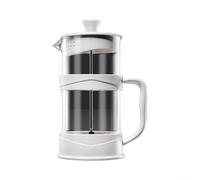 QOXEZY Grande cafetière en verre de 1000 ml pour cafetière française avec corps résistant à la chaleur pour thé en vrac et infusion à froid - Blanc (350 ml)