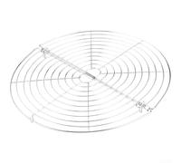 QOXEZY Grille de refroidissement et de gril ronde pliable en acier au carbone, grille de cuisson pour barbecue et rôtir, résistante à la rouille pour grillades et pâtisseries (1)