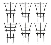 QOXEZY Grille de support empilable pour plantes de vigne - Treillis PP pour tomates, concombres, clématites et plantes en pot, intérieur/extérieur, 25,5 x 15 cm, noir (6 pièces)