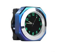 QOXEZY Horloge de guidon de moto, montre lumineuse à quartz étanche en alliage d'aluminium, pour guidon de 22 à 28 mm (bleu)