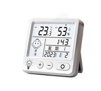 QOXEZY Horloge numérique calendrier température humidité rechargeable USB | Cette horloge numérique compacte rechargeable par USB affiche la température et l'humidité pour aider à maintenir un climat