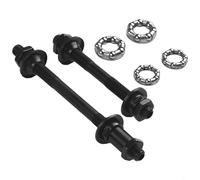 QOXEZY Jeu d'essieux de moyeu de vélo avant et arrière en acier 108 mm 145 mm avec boules de 1/4" et 3/16" Noir Pièces de rechange pour roue de vélo Kit d'entretien