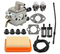 QOXEZY - Kit de filtre à air de carburateur compatible - Construction métallique, finition argentée, 1 jeu de remplacement pour débroussailleuse et moteurs à tarière série FS/FR