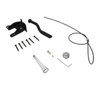 QOXEZY Kit de loquet de clôture à maillons de chaîne robuste noir - Verrou de portail automatique à ressort avec matériel de montage réglable et corde à tirer