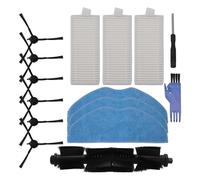 QOXEZY Kit de pièces de rechange pour aspirateur robot compatible avec BOTSLAB S8 Plus/S8 et EZVIZ RE4/RE5 Plus, comprend 1 brosse principale, 6 brosses latérales, 3 filtres, lingettes serpillères
