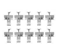 QOXEZY Kit de support solaire photovoltaïque pour toit - Montage d'angle en alliage d'aluminium avec 10 rails, blocs en T, supports en L et blocs de pression pour 1 à 4 panneaux sur tuile, métal, bois