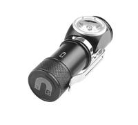 QOXEZY Lampe frontale - Lampe torche rechargeable 500-600 lumens avec corps en alliage d'aluminium, batterie 16340, interrupteur à bouton-poussoir et clip pour stylo - Éclairage extérieur et de