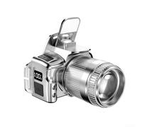 QOXEZY Lampe frontale LED rechargeable super lumineuse avec contrôle du détecteur de mouvement, zoom rotatif, double lumière blanche rouge et sortie d'alimentation USB pour aventures en plein air (C)