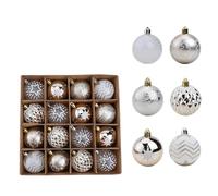 QOXEZY Lot de 16 boules de Noël dorées et blanches 6 cm