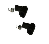 QOXEZY Lot de 2 cache-bouchons d'allumage en plastique noir pour outils de jardin HT de 5 mm - Raccord caoutchouté robuste compatible avec les coupe-bordures, tondeuses et souffleurs de feuilles