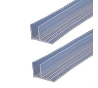 QOXEZY Lot de 2 joints de porte de douche en forme de F de 2 m - Bande pour verre d'épaisseur de 6 mm - Joint d'étanchéité en caoutchouc et plastique pour porte en verre