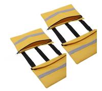 QOXEZY Lot de 2 sacs d'ancrage de tuyau d'égout pour camping-car - Tissu Oxford résistant à l'eau avec bande réfléchissante de visibilité nocturne - 15 x 25 cm - Jaune