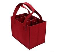 QOXEZY Lot de 2 sacs robustes pour 6 bouteilles, matériau en feutre doux, pour bière, vin et réunions en plein air