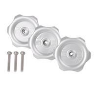 QOXEZY Lot de 3 boutons de camping-car - Tige de 2,5 cm, diamètre de 6,3 cm - Kit de vis en plastique ABS durable et acier inoxydable pour grille d'aération standard de véhicule récréatif (argenté)