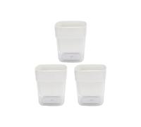QOXEZY Lot de 3 pots de fleurs à double couche auto-arrosage en plastique durable avec indicateur de niveau d'eau transparent et drainage intégré (blanc)
