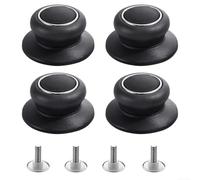 QOXEZY Lot de 4 boutons de rechange pour couvercle de casserole, bakélite et acier inoxydable, adaptés aux ustensiles de cuisine, faciles à installer pour la sécurité de la cuisine.