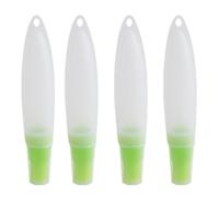 QOXEZY Lot de 4 brosses à huile en silicone pour cuisine en plein air, accessoires de barbecue avec design ergonomique en forme de bouteille compressible, pinceaux à code couleur vive pour marinade et