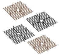 QOXEZY Lot de 4 cache-pots de fleurs coupables marron-noir pour chats et chiens, barrière de sol intérieur/extérieur (C)