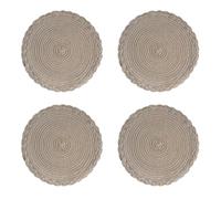 QOXEZY Lot de 4 dessous de plat ronds résistants à la chaleur en polyester | Protégez votre table de salle à manger des assiettes chaudes et des déversements avec ces tapis en polyester résistants à la