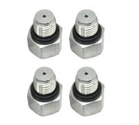 QOXEZY Lot de 4 soupapes de décharge de pression de climatisation automobile en alliage d'aluminium 1,0 3,25 cm 3,8 cm pour protection et réparation du système de climatisation de voiture (filetage