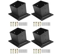 QOXEZY Lot de 4 supports de pergola de toit inclinés à 15°, matériel de montage mural en acier robuste pour porche, tonnelle et pergolas d'arrière-cour - Convient aux poteaux en bois de 10,2 x 10,2 cm