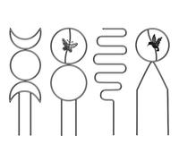 QOXEZY Lot de 4 supports de plantes en fer noir - Cadre d'escalade robuste pour plantes de jardin, roses, lierre, et croissance verticale des fleurs