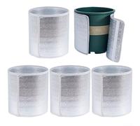 QOXEZY Lot de 5 cache-pots thermiques double couche en aluminium - Protection contre le gel - Pour l'hiver et l'extérieur - Ajustement flexible - Léger et facile à ranger (20 x 80 cm)