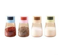 QOXEZY Lot de 5 flacons d'assaisonnement quantitatif, distribution de précision 0,5 g par utilisation, pour distribution contrôlée de sel et de poivre sans abus, pour cuisine et camping