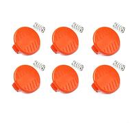 QOXEZY Lot de 6 capuchons de bobine de débroussailleuse avec ressort, couvercle de bobine de rechange pour débroussailleuse pour Black & Decker GLC3630L20-GB/NST1810/ST4525