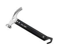 QOXEZY Marteau de tente en alliage d'aluminium et fer pour camping et randonnée - Outil multifonction avec extracteur de clous, décapsuleur, poignée ergonomique antidérapante