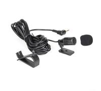 QOXEZY Microphone de véhicule Jack 3,5 mm pour DVD de voiture - Microphone à condensateur électret anti-bruit - Longueur du câble : 3 m