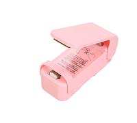QOXEZY Mini scellant portable en plastique thermique pour sacs d'emballage - Machine à sceller les sacs pour le stockage des aliments, des collations, des fruits, des cookies - Rose frais
