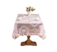 QOXEZY Nappe en dentelle florale brodée, tissu transparent avec ourlet à volants drapé, résistant à la chaleur, pour table de maison pour applications de décoration, crème, rouge, noir, rose, vert