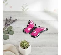 QOXEZY Ornement de cour papillon en métal fabriqué à la main - Statue de décoration de jardin extérieure résistante à la rouille pour pelouse, mur, foyer, terrasse et espaces intérieurs (1 pièce) (C)