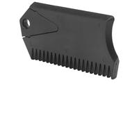 QOXEZY Peigne de retrait de cire en plastique pour planche de surf avec double fonction dentelée et bords droits + clé à ailettes pour sports nautiques, 8,5 x 4,9 cm
