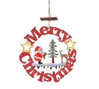 QOXEZY Pendentif arbre de Noël en bois à suspendre Rouge 15 cm