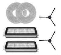 QOXEZY Pièces de rechange pour balai à franges latérales compatible avec Cecotec pour Conga pour X50 - Kit de 2 brosses latérales, 2 filtres HEPA et 2 balais de rechange pour aspirateur robot