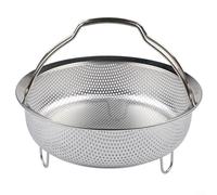 QOXEZY Plateau vapeur en acier inoxydable 304 pour cuiseur à riz, panier vapeur à pénétration uniforme de la chaleur, poignée amovible, trous de vapeur denses pour un usage domestique ou commercial