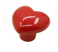 QOXEZY Poignée de tiroir en forme de cœur sans perçage | Ce bouton de tiroir en poterie en forme de cœur offre une charmante mise à jour décorative avec des options de perçage et de