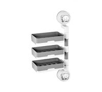 QOXEZY Porte-savon rotatif à ventouse pour salle de bain et rangement avec 2 à 4 couches adaptées pour les opérations quotidiennes avec un entretien simple et une manipulation confortable (3 couches)