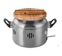 QOXEZY Pot à brochettes en acier inoxydable de style coréen avec technologie de rétention de la chaleur, pour restaurant commercial (argenté avec couvercle)