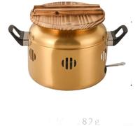 QOXEZY Pot à brochettes en acier inoxydable de style coréen avec technologie de rétention de la chaleur, pour restaurant commercial (doré avec couvercle)