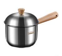 QOXEZY Pot à nourriture pour bébé en acier inoxydable 304 avec couvercle, poignée en bois, base chauffante uniforme, pour chauffer le lait en toute sécurité, préparation de la soupe, pour les aliments