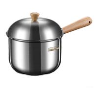 QOXEZY Pot à nourriture pour bébé en acier inoxydable 304 avec couvercle, poignée en bois, base chauffante uniforme, pour chauffer le lait en toute sécurité, préparation de la soupe, pour aliments