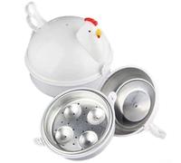 QOXEZY Pour cuiseur à œufs en plastique, cuisson des œufs au micro-ondes, cuisson à la vapeur efficace en quelques minutes, œufs durs à la coque, 6 à 8 minutes, boulettes cuites à la vapeur, réservoir