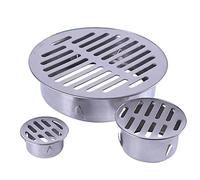 QOXEZY Protection de drainage ronde en acier inoxydable pour balcon - Couvercle de drainage de sol - Bouchon de tuyau de pluie - Couvercle de drainage pratique - Ø 63 mm